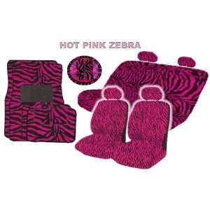  Zebra Low Back Seat Covers Bench Seat Cover with 2 Head Rest Covers 