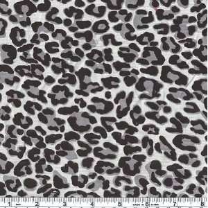  45 Wide Baby Wale Corduroy Leopard Print Grey Fabric By 