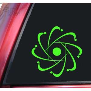  Atomic Energy Symbol Vinyl Decal Sticker   Lime Green 