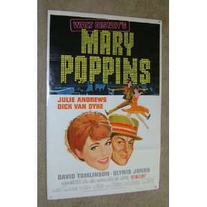 Walt Disneys Mary Poppins Vintage Re Release 1 Sheet Movie Poster 