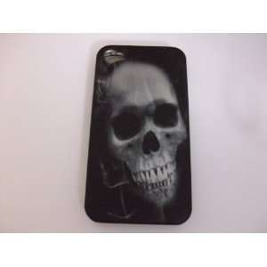  iPhone 4G Big Silver Skull Black Hard Phone Case Protector 