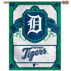  Detroit Tigers Shamrock Vertical Flag 27x37 Banner 