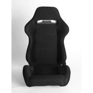   Black Cloth Universal Racing Seats (Two Seats) CPA1013 Automotive