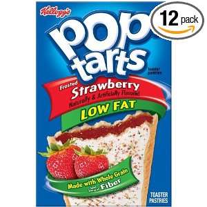 Pop Tarts, Frosted Low Fat Strawberry, 8 Count Tarts (Pack of 12)
