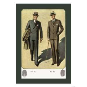 Three Button Double Breasted Conservative Sack Giclee Poster Print 