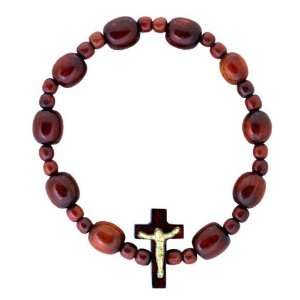   Cherry All Wood One Decade Rosary Bracelet. Made in Brazil. Jewelry
