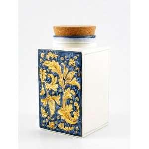  Hand Painted Italian Ceramic 10.4 inch Canister 