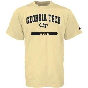  NCAA Russell Georgia Tech Yellow Jackets Gold Dad T shirt 