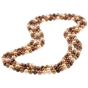   colored Chocolate Freshwater Pearl 72 inch Endless Necklace (7 7.5 mm
