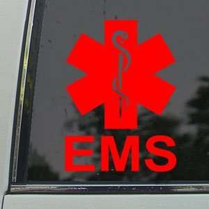 EMS Emergency Medical Services Red Decal Window Red Sticker
