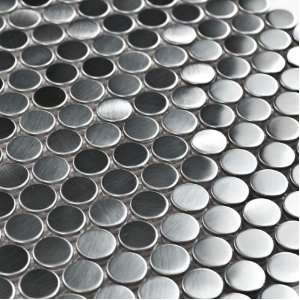   Stainless Steel Tiles Penny Rounds Metal Mosaic Tiles 