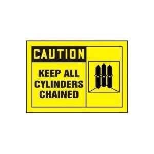  CAUTION KEEP ALL CYLINDERS CHAINED (W/GRAPHIC) Sign   7 x 