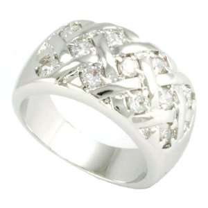  Criss Cross Clear CZ Ring Jewelry