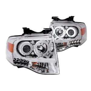Anzo USA 111114 Ford Expedition Projector Chrome Clear Amber Headlight 