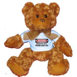  PROTECTED BY A POTBELLIED PIG Plush Teddy Bear with BLUE T 