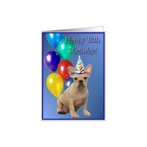  Happy 12th Birthday French Bulldog Card Toys & Games
