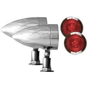 Adjure NS13514 R Beacon 1 Red Lens 35W Universal Mount Flamed Chrome 