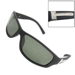 Como Black Rubberized Plastic Full Frame Polarized Sunglasses for Men