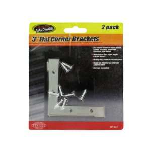  Bulk Pack of 144   2 Pack 3 inch flat corner brackets with 