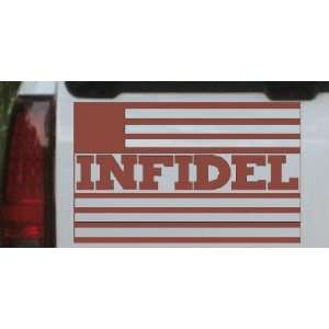 Brown 24in X 15.2in    Infidel With US Flag Military Car Window Wall 