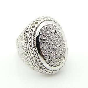  15g White Cubic Zirconia 925 Sterling Silver Ring Size 8 