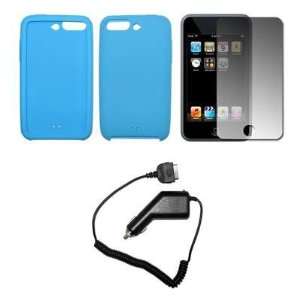  Light Blue Silicone Gel Skin Cover Case + LCD Screen 