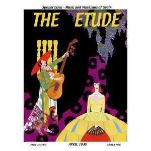  Etude Music and Musicians of Spain 24X36 Canvas Giclee 