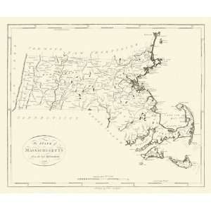    STATE OF MASSACHUSETTS (MA) BY J. REID 1796 MAP
