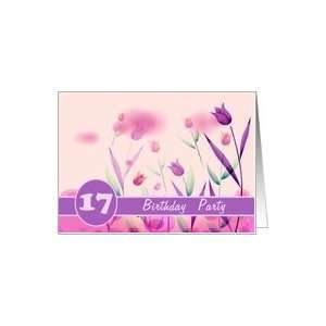  Invitation.17th Birthday Party.Pink Tulips Card Toys 