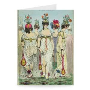Parisian Ladies in Winter Dresses for 1800,   Greeting Card (Pack of 