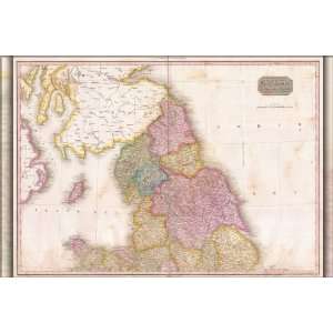 1818 Map of Northern England by Pinkerton   24x36 Poster 