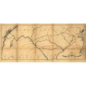  1850s Map coal & timber lands of Allegheny RailRoad