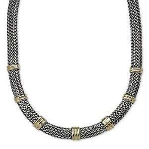  18kt Italian Yellow Gold and Sterling Silver Woven 