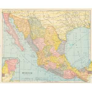  Cram 1894 Antique Map of Mexico