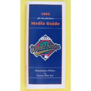  1993 World Series Media Guide Philadelphia Phillies Vs 