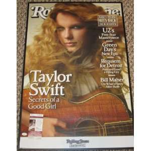 Taylor Swift Rolling Stones Signed Autographed Framed Poster Jsa Coa 