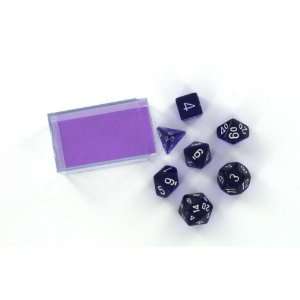  Role Playing Dice Set Purple w/ White Translucent Toys 