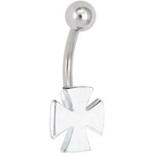  Four Point Iron Cross Belly Button Ring Jewelry