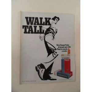  Camel Talls Cigarettes,1971 print ad (walk tall.) Orinigal 
