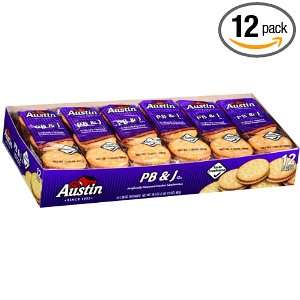Austin PB&J Sandwich Cracker (6 Sandwiches Per Pack), 12 Count 
