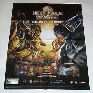 Mortal Kombat vs the DC Universe Video Game 28 by 22 Promo Poster 