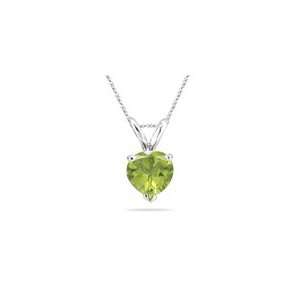  3.41 Cts Peridot Solitaire Pendant in Platinum Jewelry