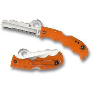 Spyderco Assist Orange Rescue 3.69 VG10 Blade with Carbide Tip and 