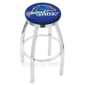   State University 30 inch Chrome Swivel Bar Stool with Accent Ring