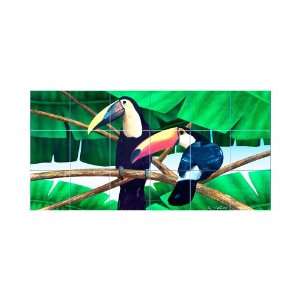 LMT Tile 1015 3018 Toucans Kitchen Mural, 30 Inch Wide by 18 Inch Tall 