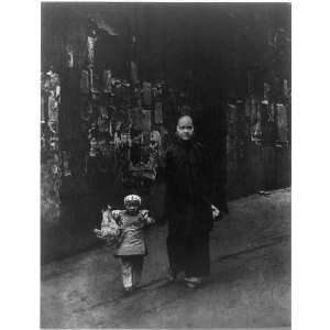  Mother,Child standing on street,Chinatown,San Francisco,CA 