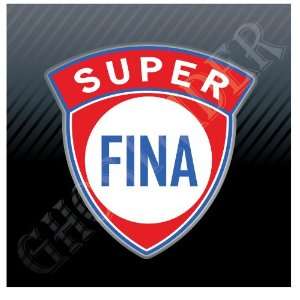  FINA Super Gas Oil Gasoline Fuel Pump Old Logo Sticker 