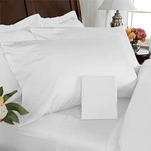   Sateen Single Ply Yarn Bed Sheet Set (White) Full.