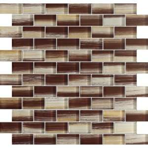 New Trend Art Brown   1x2 Brown Glass Mosaic Tile