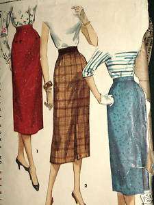 vintage pencil skirt pattern S1345 waist 26 *3 shp free  